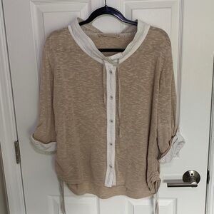 Pleasant Blue Willi’s linen cotton button front sweater size XL